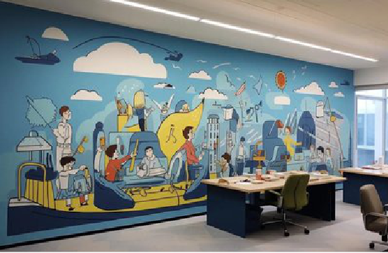 瑞昌办公室墙绘的特点。
