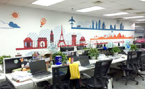 瑞昌教你设计办公室墙绘的方法。